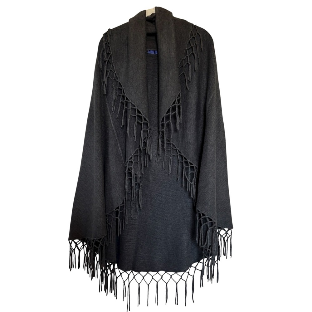 Grey Shawl with Arm Openings